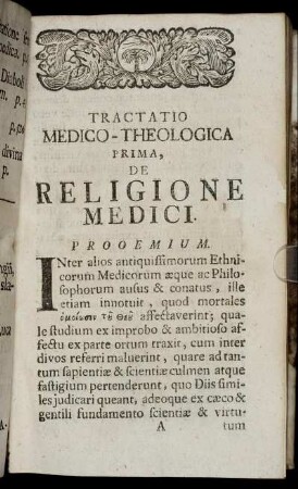 Prima, De Religione Medici.