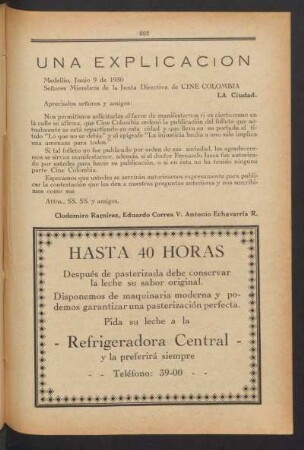 Una explicación - [Correspondencia]