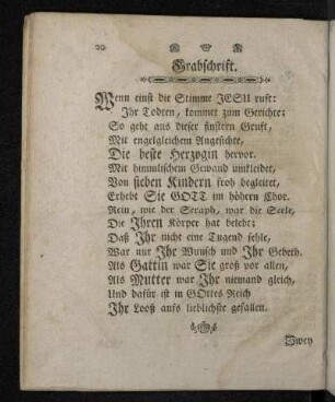 Grabschrift.
