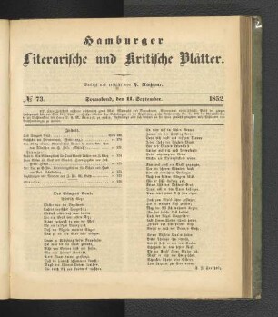 No. 73. 11. September 1852