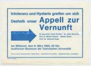 Einladung zu einer Veranstaltung der Humanistischen Union