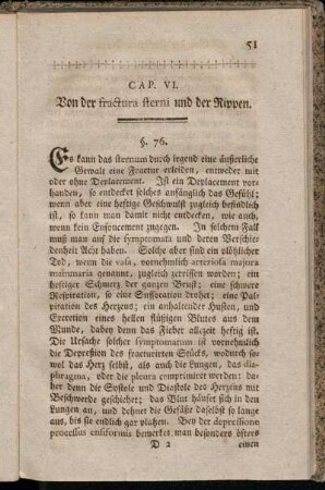 Cap. VI. Von der fractura sterni und der Rippen
