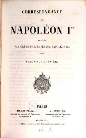 Correspondance : publiée par ordre de l'empereur Napoléon III., 21