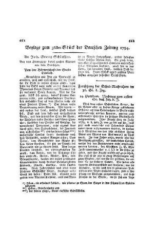 Beylage zum 38ten Stück der Deutschen Zeitung 1794