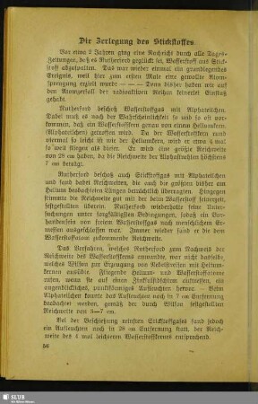 Die Zerlegung des Stickstoffes