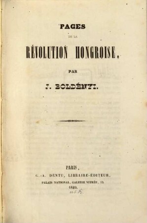Pages de la révolution Hongroise
