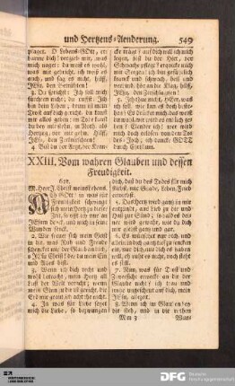 XXIII. Vom wahren Glauben und dessen Freudigkeit