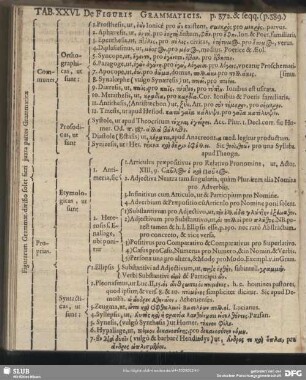 Tab. XXVI. De Figuris Grammaticis