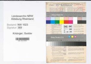 Entnazifizierung Gustav Krisinger , geb. 05.04.1906 (Lehrer)
