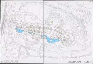 »Olympische Feststadt«, Olympisches Dorf, Berlin Schinkelwettbewerb 1992: Lageplan 1:000