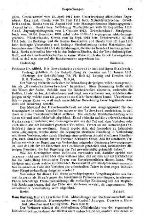 165, Allfeld. Die Gewohnheitsverbrecher im künftigen Strafrecht. 1914