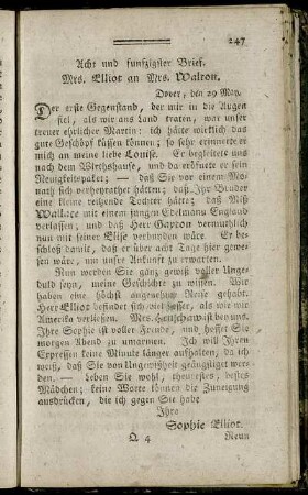 Acht und fünfzigster Brief. - Neun und sechzigster Brief.