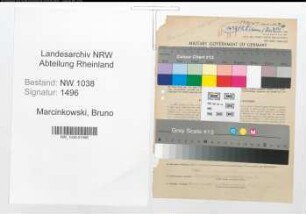 Entnazifizierung Bruno Marcinkowski , geb. 04.01.1904 (Metzger)