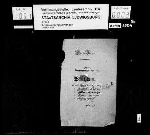 Besetzung der Oberamtsarztstelle zu Welzheim