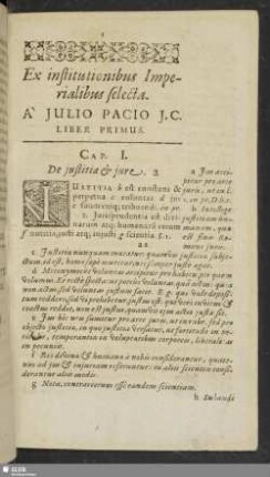 Ex institutionibus Imperialibus selecta