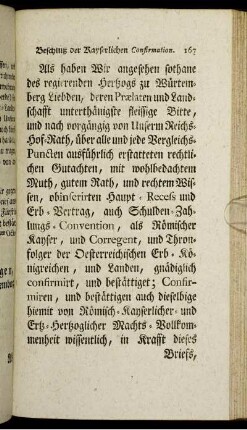 Beschluß der Kayserlichen Confirmation.