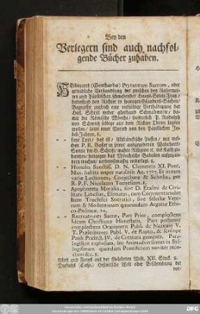 Bey den Verlegern sind auch nachfolgende Bücher zuhaben.