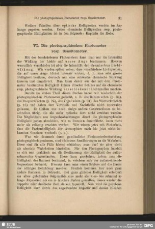 VI. Die photographischen Photometer resp. Sensitometer