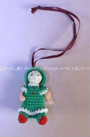 Christbaumschmuck: Häkelpüppchen, Kleinkind grün