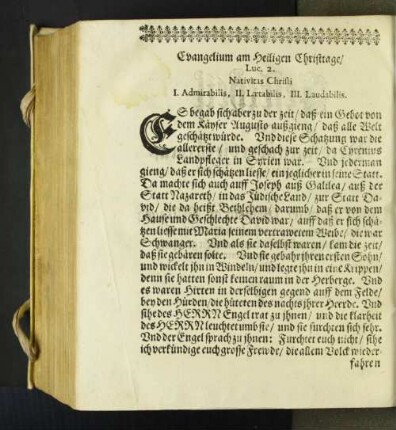 Evangelium am Heiligen Christtage/ Luc. 2. Nativitas Christi ... [u. a.]