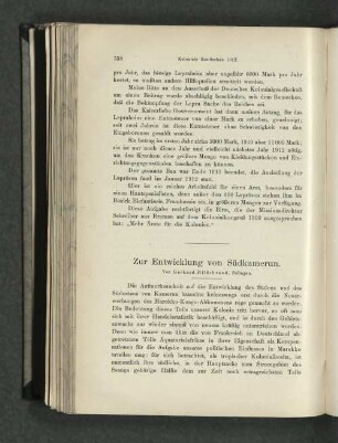 Zur Entwicklung von Südkamerun.