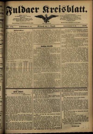 Ausgabe vom Mittwoch, den 01. August 1906.
