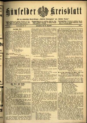 Ausgabe vom Samstag, den 28. Dezember 1912.