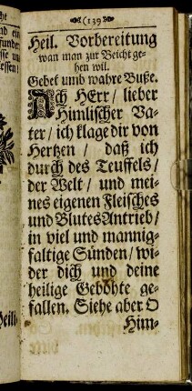 Heil. Vorbereitung wan man zur Beicht gehen wil