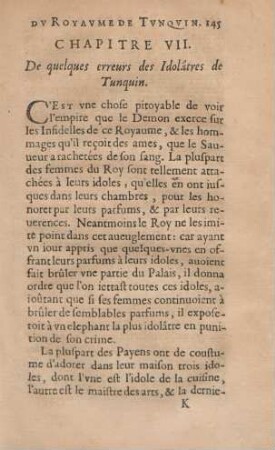 Chapitre VII. De quelques erreurs des Idolâtres de Tunquin