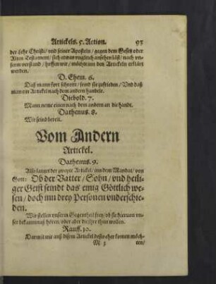 Vom Andern Artickel.