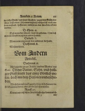 Vom Andern Artickel.