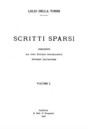 In: Scritti Sparsi ; Band 1