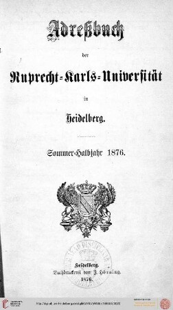 Sommersemester 1876