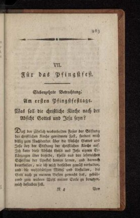 Siebenzehnte Betrachtung. Am ersten Pfingstfesttage.