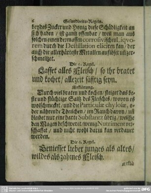 Die 6. Regel. Geniesset lieber junges als altes , wildes als zahmes Fleisch
