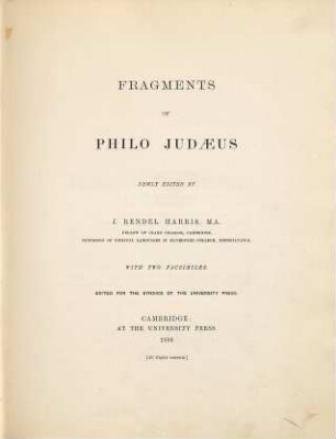 Fragments of Philo Judaeus