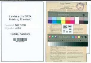 Entnazifizierung Katharina Polders , geb. 27.07.1878 (Kaufmann)