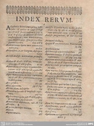 INDEX RERVM.