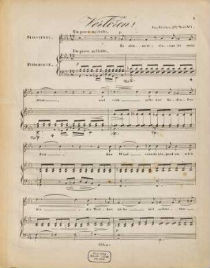 4 Lieder für eine Singstimme mit Begleitung des Pianoforte : op. 23, 1. Verloren