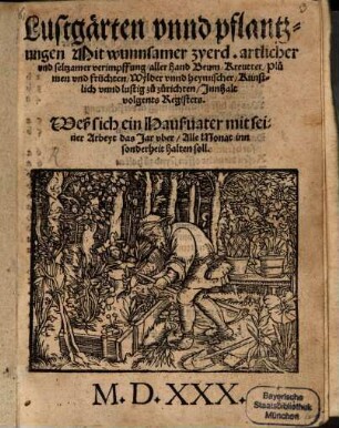 Lustgärten und pflantzungen mit wunnsamer Zyerd ... zu richten