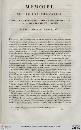 Mémoire sur le lac Menzaleh [...]