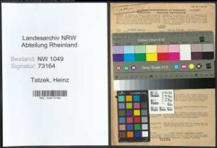 Entnazifizierung Heinz Tatzek , geb. 22.06.1920 (Foerster)
