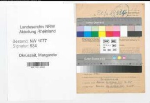 Entnazifizierung Margarete Okruszeit , geb. 24.10.1912 ()