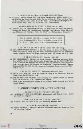 Handzeichnungen Alter Meister (Nr. 157-166)