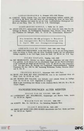 Handzeichnungen Alter Meister (Nr. 157-166)