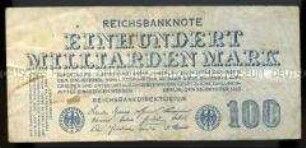 Reichsbanknote 100 Milliarden Mark