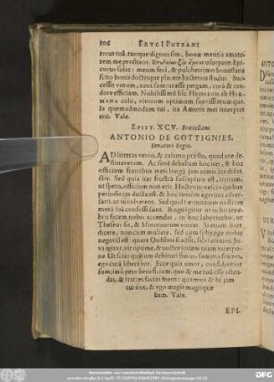 Epist. XCV. Bruxellam. Antonio De Gottignies, Senatori Regio.