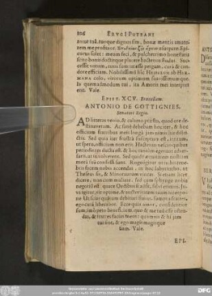 Epist. XCV. Bruxellam. Antonio De Gottignies, Senatori Regio.
