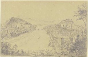 Salzburg vom Mönchsberg aus geehen