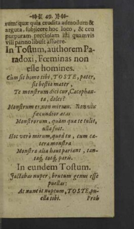 In Tostum, authorem Paradoxi